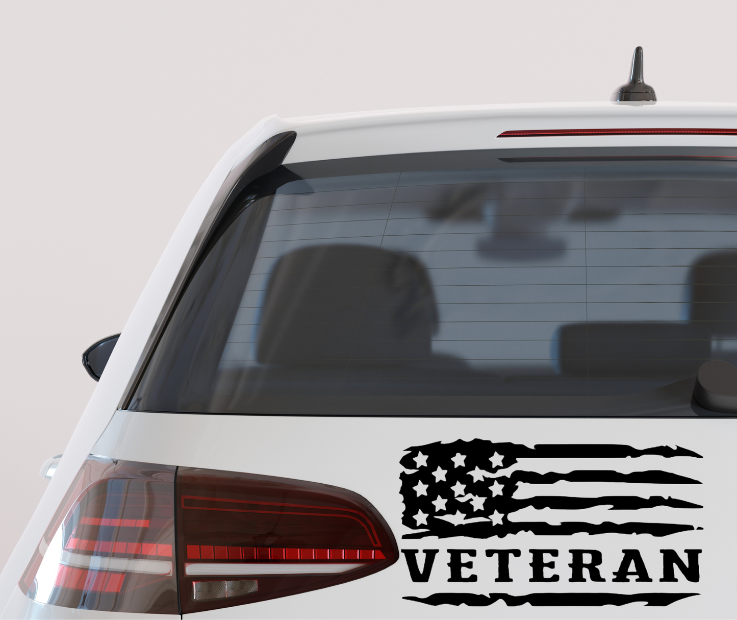 Veteran American flag vinyl decal, patriotic military service sticker for cars, trucks, laptops, and water bottles.