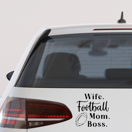 Wife Football Mom Boss vinyl car decal bumper sticker 