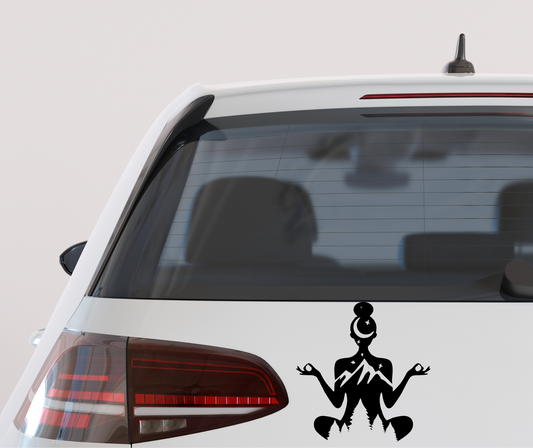 Yoga Mountain Pose vinyl car decal bumper sticker