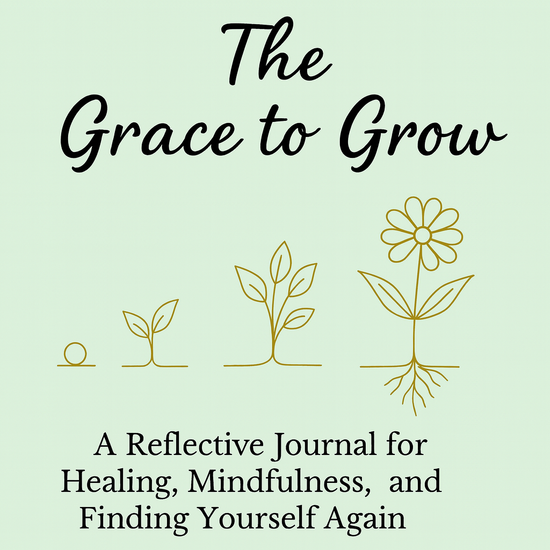Video flip-through of The Grace to Grow reflective journal by Maria Michael, showing daily practice pages, guided prompts, weekly check-ins, and monthly growth reflections for mindfulness, gratitude, and mental health healing.