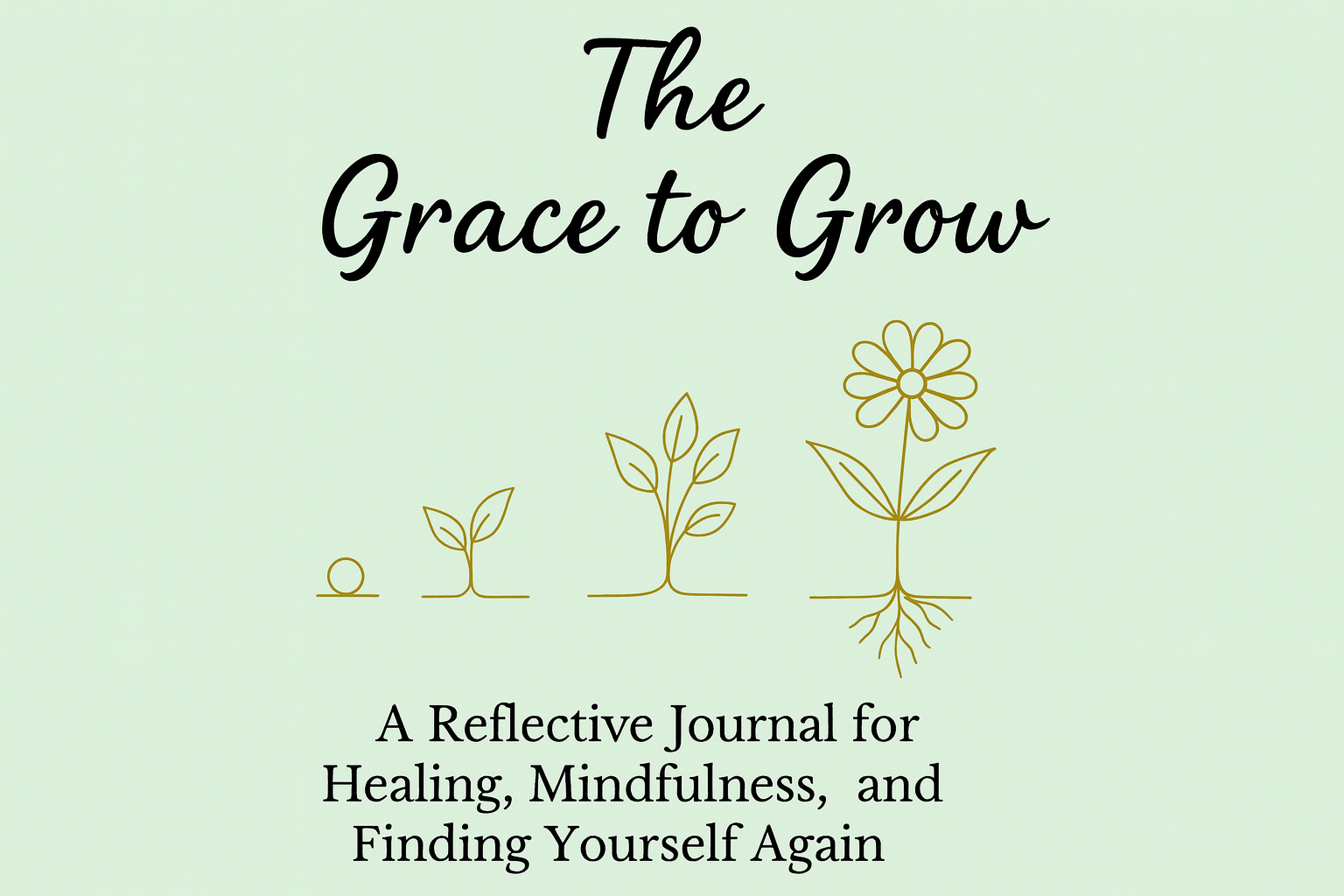 Video flip-through of The Grace to Grow reflective journal by Maria Michael, showing daily practice pages, guided prompts, weekly check-ins, and monthly growth reflections for mindfulness, gratitude, and mental health healing.